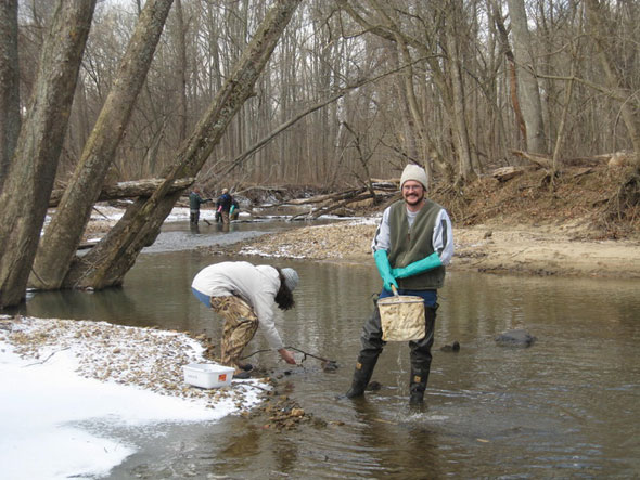 8 -The team and leader Glenn Welch enjoy winter monitoring